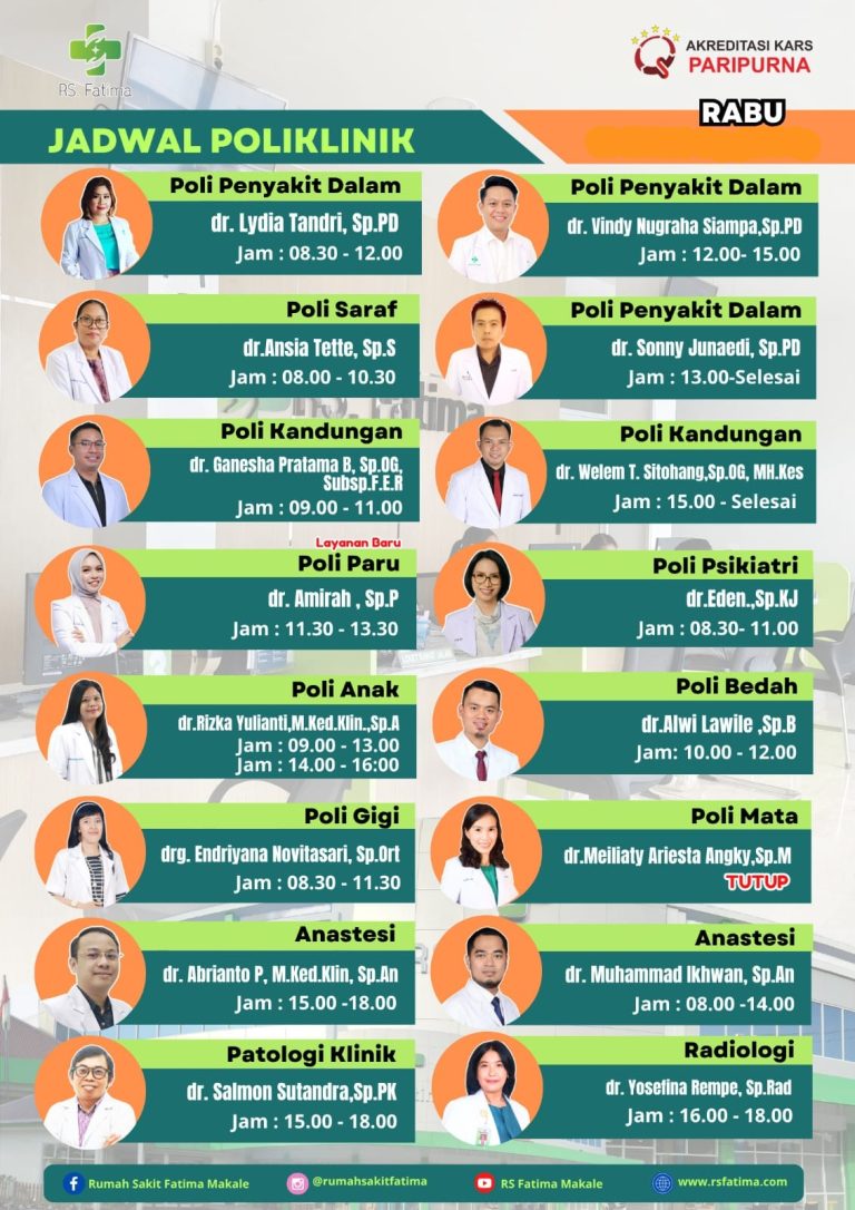 JADWAL POLI RABU NEW